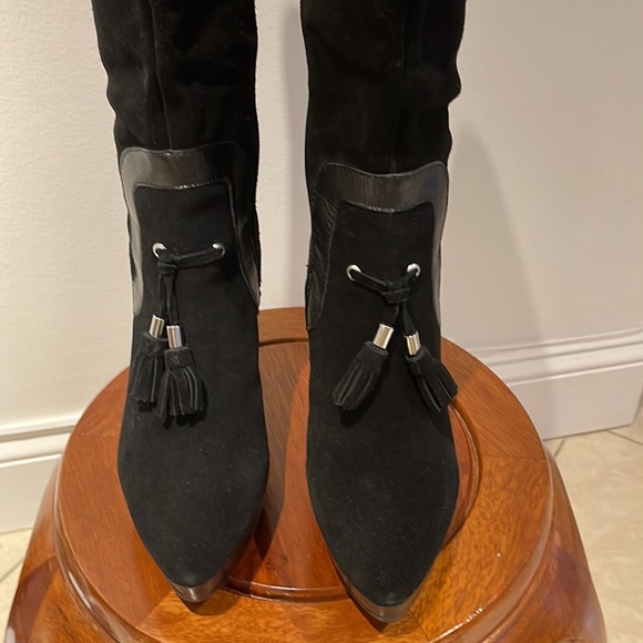 Boutique Pilar Abril tall suede boots size 6.5 Black - Picture 2 of 8